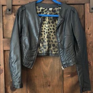 H&M Cropped leather jacket